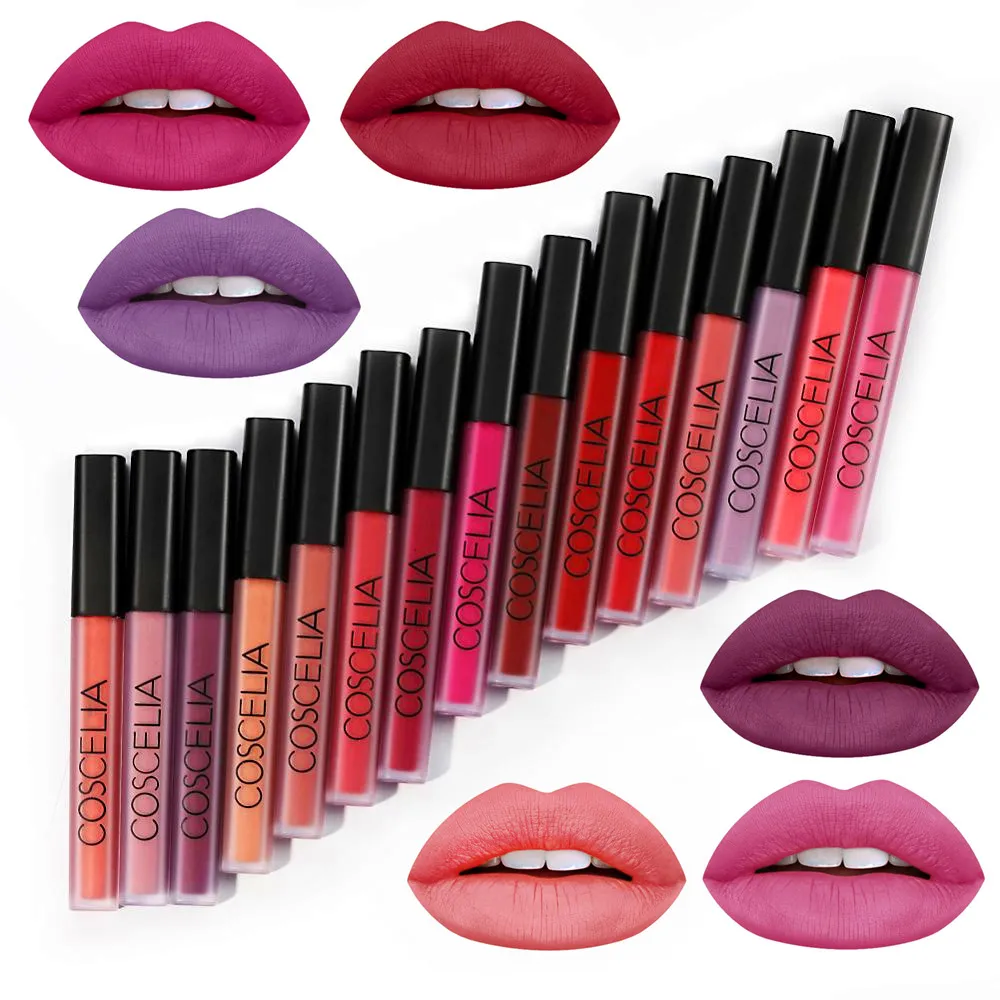 

COSCELIA 15 Color/Lot Waterproof Matte Lipstick Red Lip Long Lasting Lipstick Matte For Makeup Red Lip Matte Long Lasting Gift