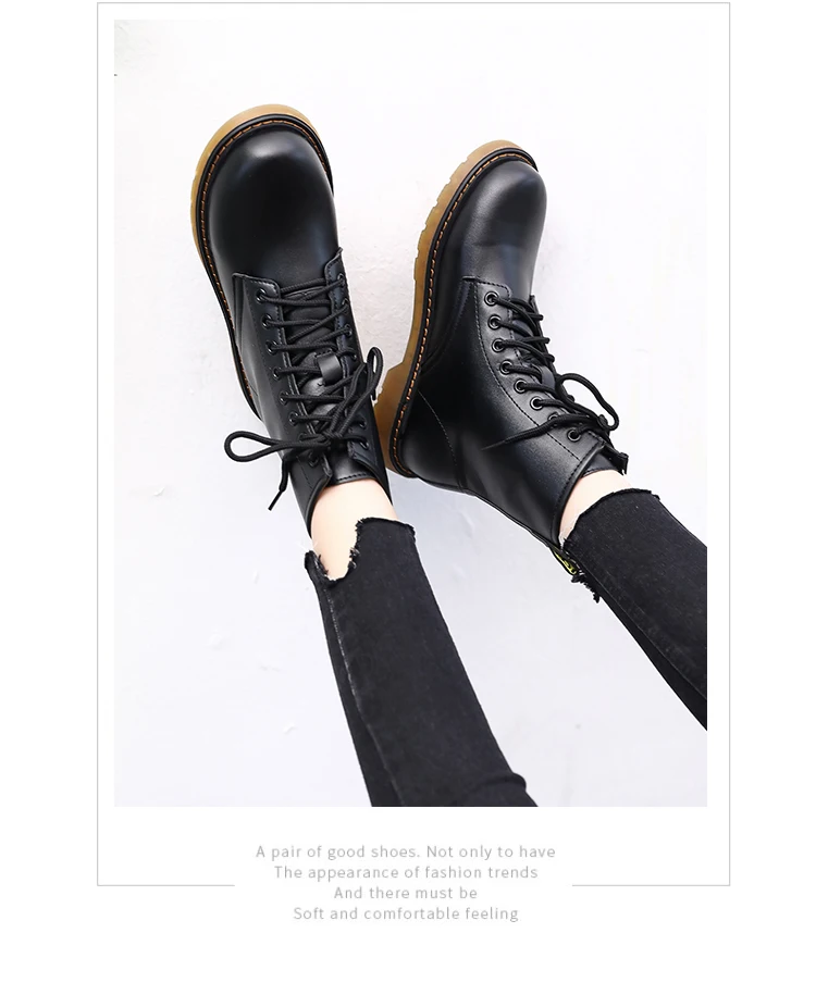 Черные ботинки на платформе; женские модные ботинки в стиле панк; женские мягкие армейские ботинки; сезон осень-зима; женские ботинки; ботинки на шнуровке