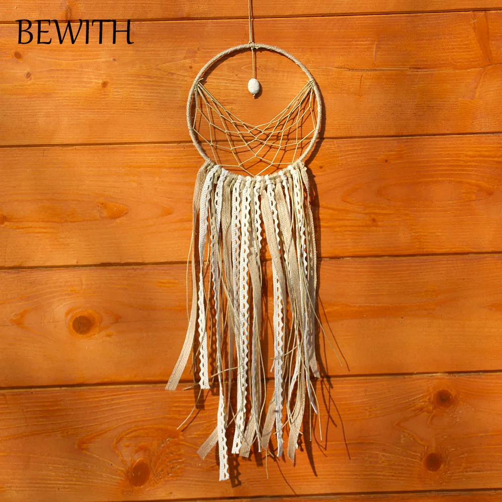 The Rural Style Dreamcatcher Indian Handmade Dreamcatcher with Natural Hemp&Cotton&Stone Wind