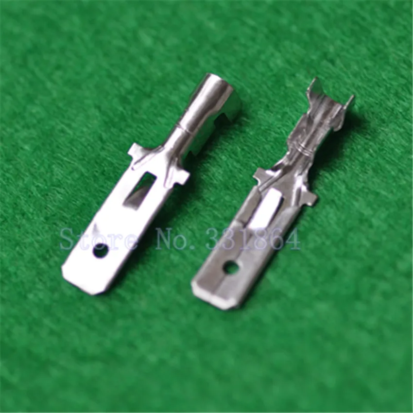 

free shipping500pcs 6.3mm tetragonal insert double connection sheet double cold pressing terminal block 250 cold pressing insert