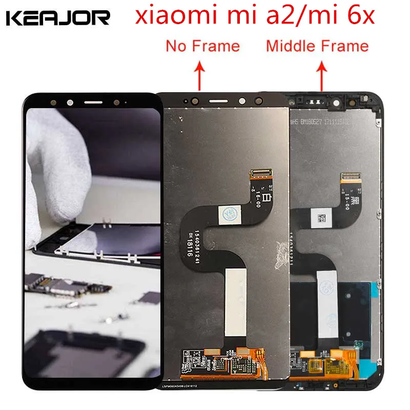 

For Xiaomi mi a2 Lcd Screen 100% Tested LCD Display+Touch Screen Panel with frame Replacement for Xiaomi mi 6x display