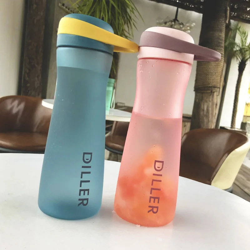

500/600ML Small Waist Plastic Water Bottle Tritan Health Cup Sports Portable Hand Bottle Leak-proof Fitness Cup