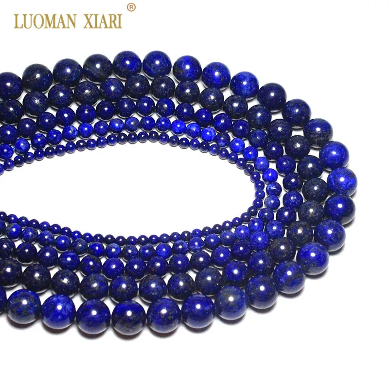

Wholesale Colourfast 100% Natural Lapis Lazuli Stone Beads For Jewelry Making Diy Bracelet Necklace 4/6/8/ 10/12mm Strand 15''