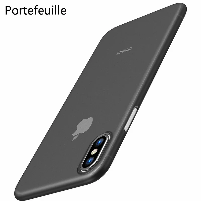 

Portefeuille for iPhone X Case PP Ultra Thin Protect Hard Case for iPhone 10 8 Plus 7 6 6S 5 5S se Matte Slim Cover Cases Coque