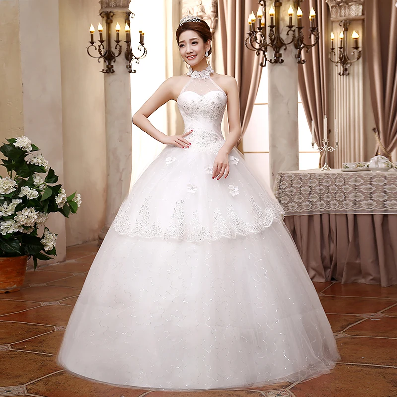 Foto Real Girls Cabestro vestido de novia 2017 Nuevo