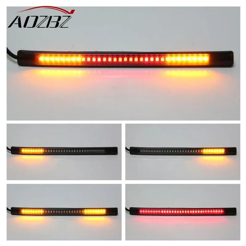 

48 LED Motorcycle Flexible Strip License Plate Light 95cm Cable Length Tail Brake Stop Turn Signal 3528 SMD 3014SMD LED