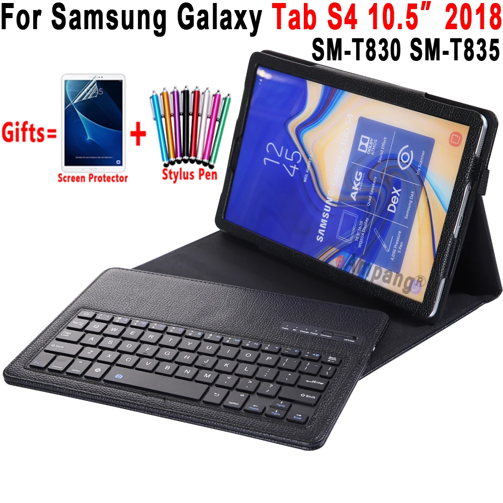 Съемная клавиатура Bluetooth кожаный чехол для Samsung Galaxy Tab S4 10,5 дюйма T830 T835 SM-T830 чехол принципиально с карандашницей