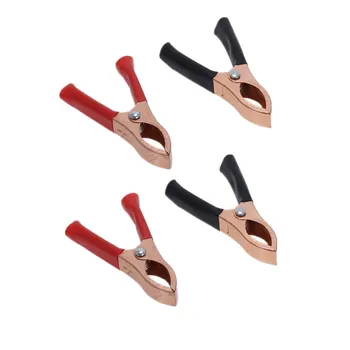 

4Pcs X 75mm 30A Crocodile Alligator Car Battery Insulated Clips Clamps Red + Black Crocodile Clip Aligator Clips Test Clips