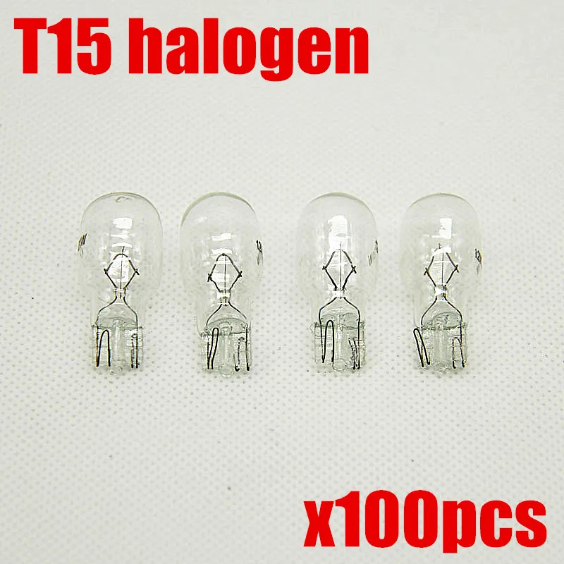 

100pcs clear glass warm white T15 21W halogen lamp 12V 18W Interior light clearance light halogen light bulbs automotive