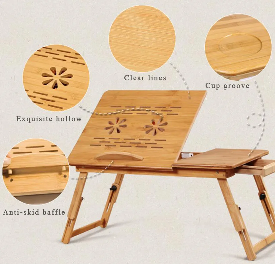 Компьютерные столы кровать стол мебель для дома Бамбуковый стол для ноутбука с охлаждающим вентилятором M Портативный складной дешевый весь saleSY28D5