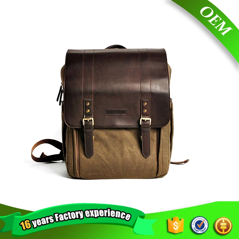 Caden Shockproof Photo Brown Camera Backpack Bag Professional Case Bag Retro Canvas Shoulders Bag