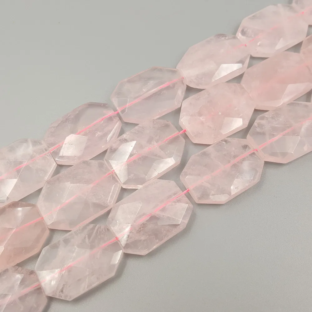 

Wholesale Rose Quartzs Rentangle Approx 24x34mm shape beads DIY Jewelry Making Approx 39cm