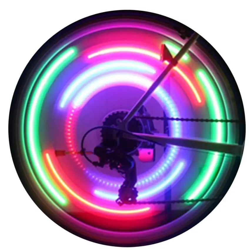 

road bike car LED Wheel Lights CR2032 Battery Silica Cycling Lights lamp on the wire AP0816