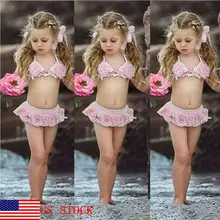 Комплект бикини в цветочек для малышей, повязка для девочек, купальник, бикини, детская одежда для пляжа