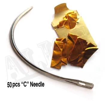 

50pcs C Needle 6cm Sew In Needle For Weave Needle Weaving Hair Needles Tool