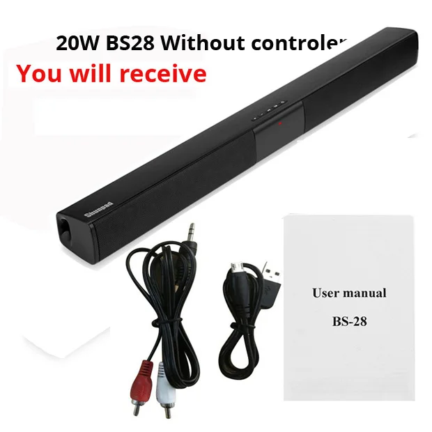 20W TV Soundbar wireless Bluetooth Speaker portable home theater PC Sound Bar box Computer bass USB FM Radio BoomBox for xiaomi