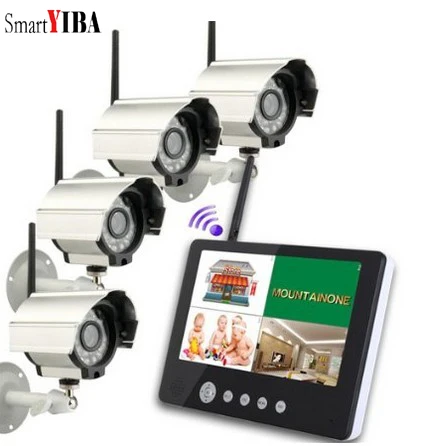 

SmartYIBA 9 Inch TFT LCD 4CH Wireless Video Surveillance CCTV Camera Security Camera System Video Baby Monitoring Camera System