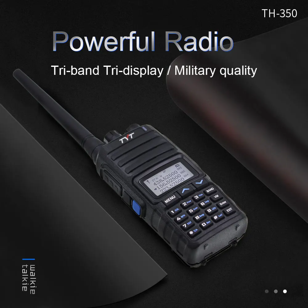 TYT TH-350 Tri-бренд tri-ожидания иди и болтай Walkie Talkie VHF UHF 136-174 220-260 МГц 400-480 10 км дальность handheldtwo-передающая радиоустановка