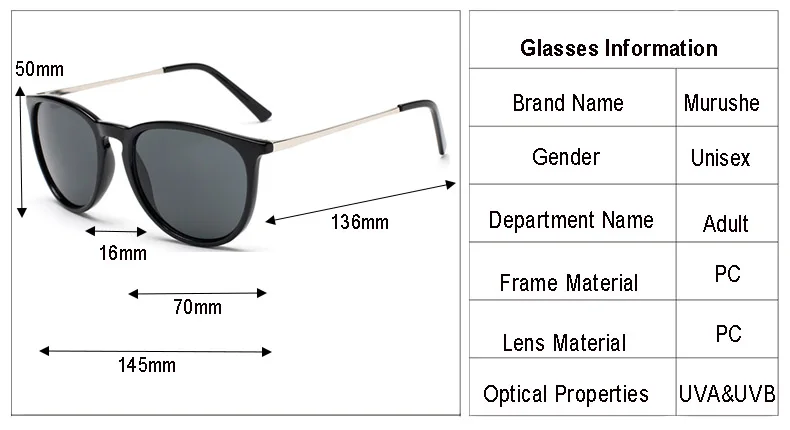 Murushe Women Polarized Sunglasses Luxury Retro Eyewear Vintage Sun Glasses Goggles Eyeglasses Gafas De Sol Mujer High Quality (2)