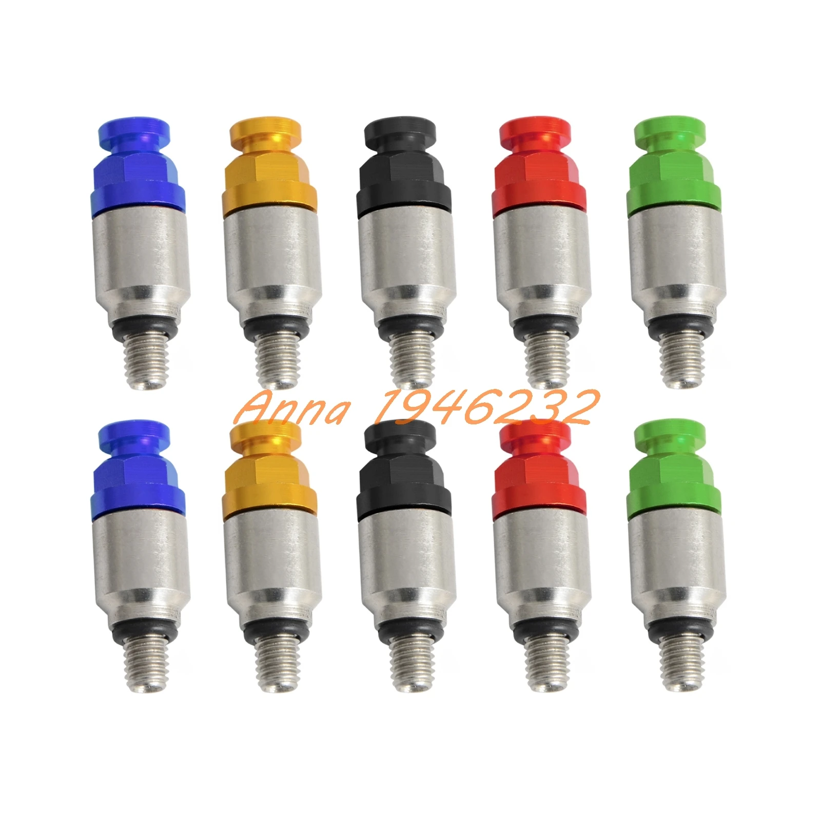 Shiwaki 2pcs Soufflante de Fourche Purge Vis Purge dair Purge de Frein M5x20MM Orange