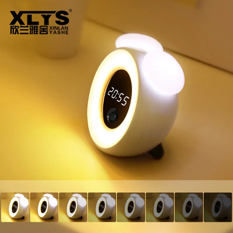 

XLYS table time clock night light wake up digital LED alarm clock touch sensor color changing beside lamp for kids students gift