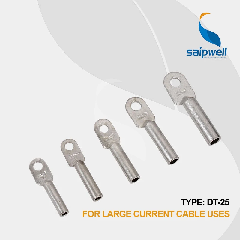 Saipwell 25mm2 DT-25 20 шт./лот клеммный штырь медный наконечник для кабеля использует