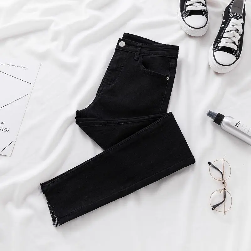 2019 Jeans Women Pencil Pants Jeans High Waist High Slim Elastic Stretch female Black Lady washed denim skinny Trousers KZ003 2019 Jeans Women Pencil Pants Jeans High Waist High Slim Elastic Stretch female Black Lady washed denim skinny Trousers KZ003