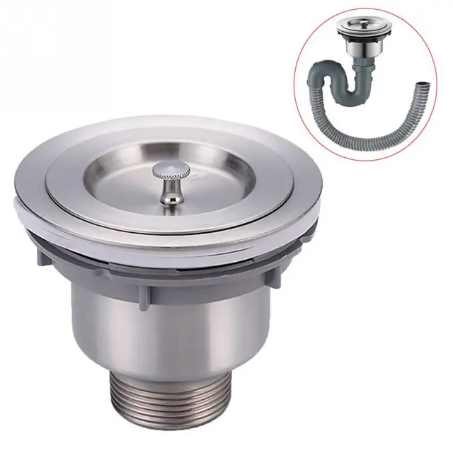 stainless steel kitchen sink drain assembly waste strainer and basket strainer stopper waste plug sink filter - Kitchen Sink Drain Assembly stainless steel kitchen sink drain assembly waste strainer and basket strainer stopper waste plug sink filter - Kitchen Sink Drain Assembly