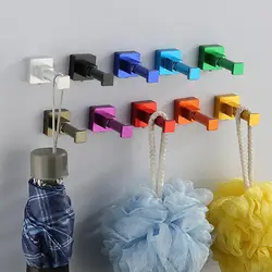Крючки для ванной вешалка пространство алюминия Цвет один крючок задняя дверь крючок лак без клея творческий 10 видов цветов дополнительно