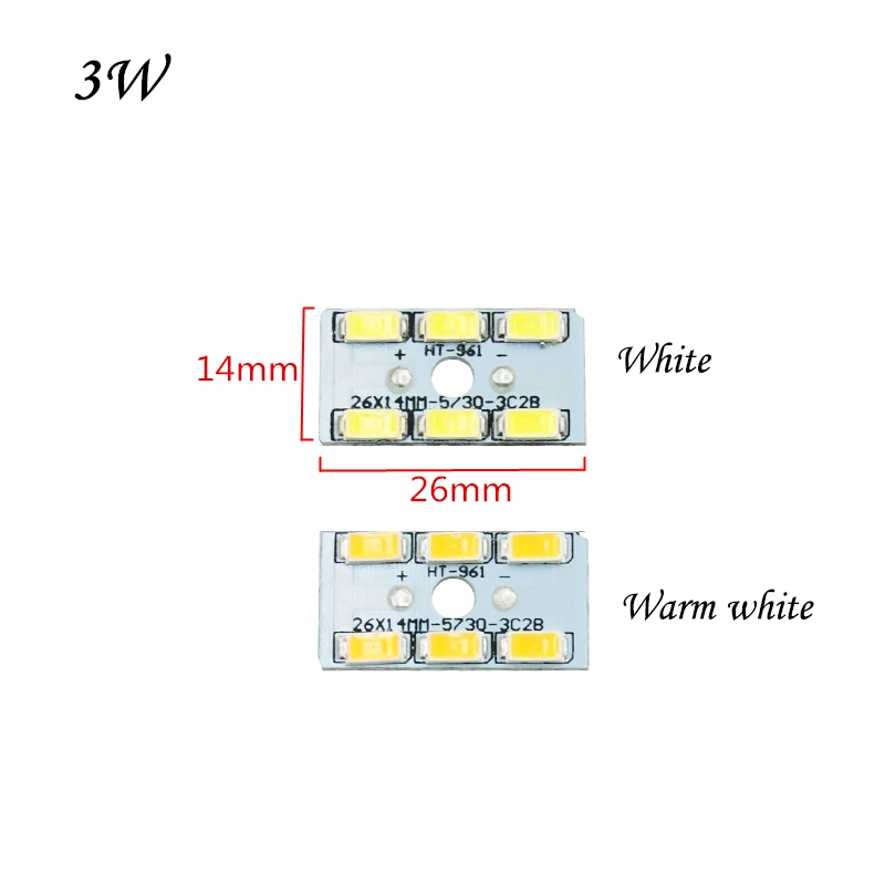 5 шт./лот SMD5730 светодиодный чип 2 Вт 3 Вт 5 Вт 240-280ма постоянный ток вход SMD 5730 светильник из бисера алюминиевая лампочка для светодиодный лампы - Испускаемый цвет: 3W(14X26mm)