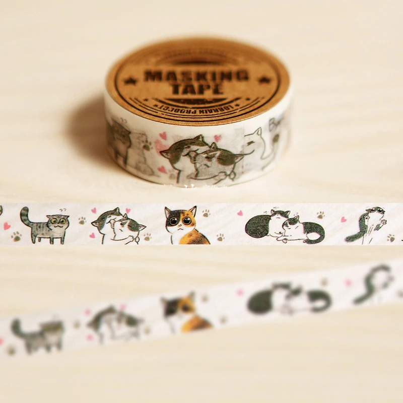 

1.5cm*7m Lovely Cat washi tape DIY decoration scrapbooking planner masking tape adhesive tape kawaii stationery