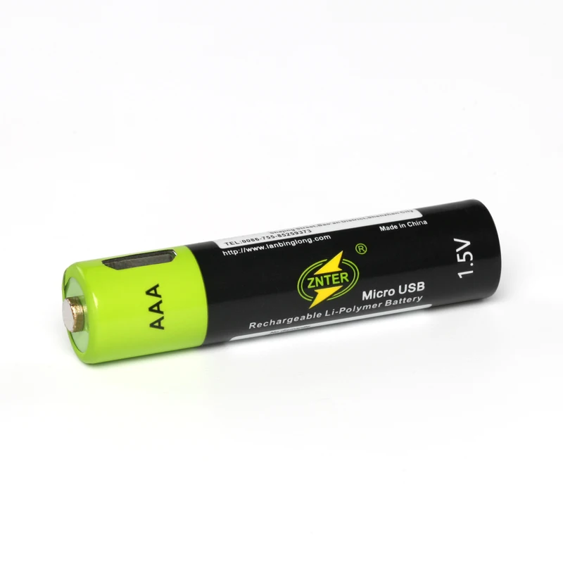 ZNTER 1,5 V AAA перезаряжаемая батарея 600mAh USB перезаряжаемая литий-полимерная батарея Быстрая зарядка через кабель Micro USB