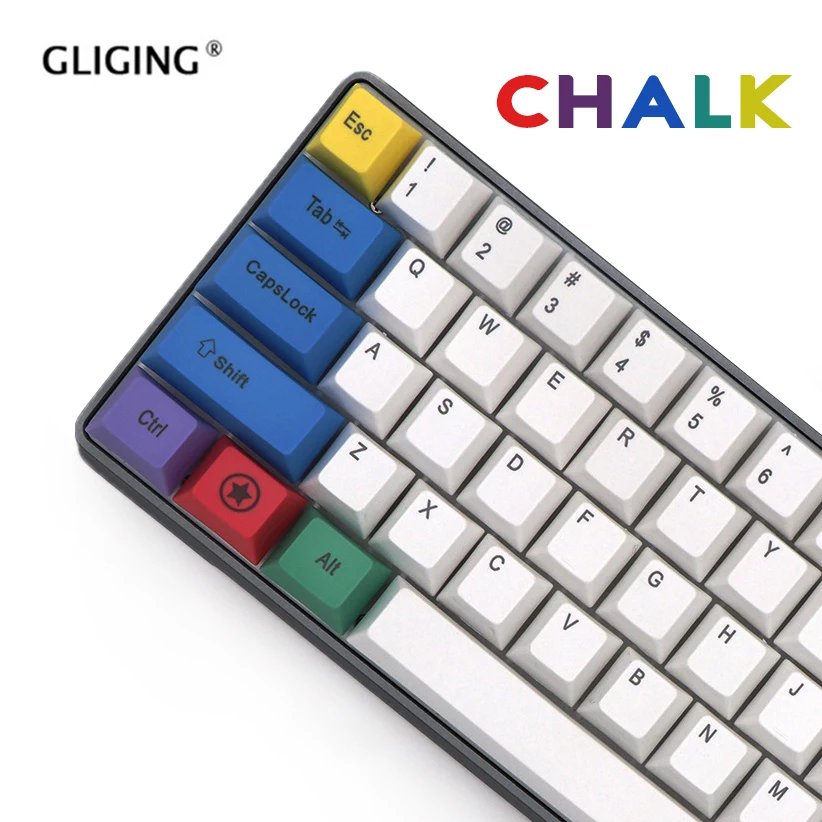 

108 Key PBT Chalk Set Color Personality Key Caps Engraved Side Engraved Mechanical Keyboard Keycap For Cherry MX Switches Keyset