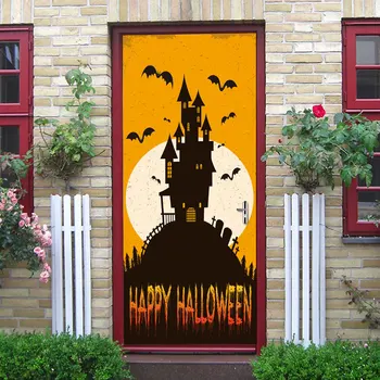 

Halloween Door Stickers For Children's Room Door Sticker DIY Home Decor Decals Self Adhesive Sticker