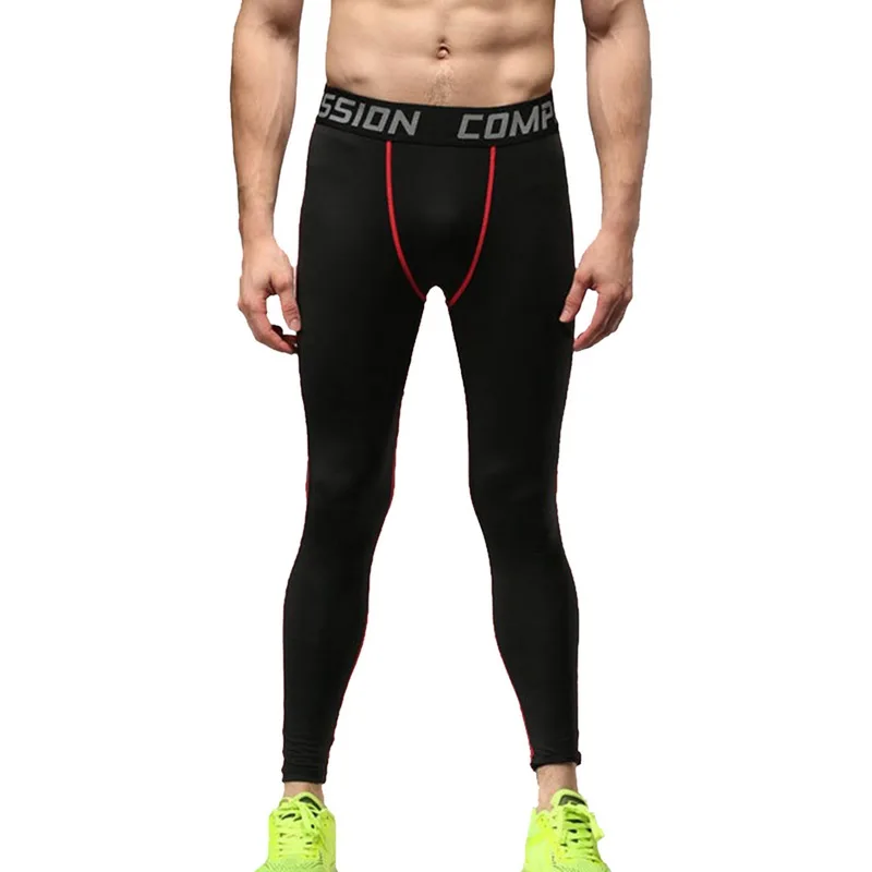

New Fitness Men Running Tights Pants New High Elastic Compression Sports Leggings Quick Dry Training Pants Gym Clothes Plus Size
