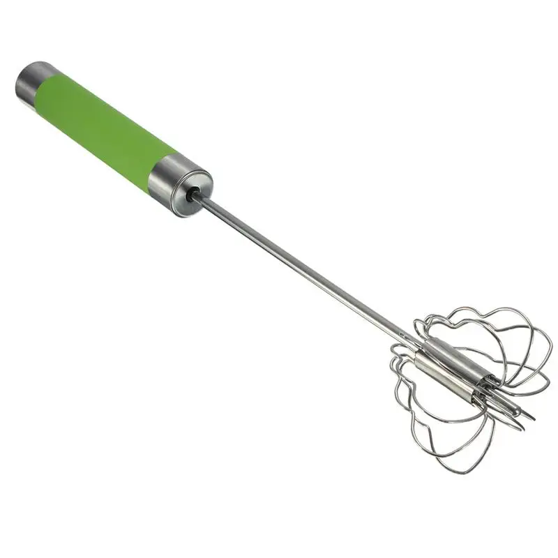Honana Manual Self Turning Stainless Steel Miracle Push Magic Whisk Egg Beater Speed Kitchen Tool