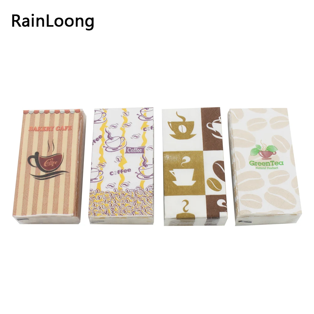 

[RainLoong] Coffee Printed Pocket Napkin Cup Tissue Handkerchiefs For Decoration Personal Care 21*21cm 10pcs/pack/lot