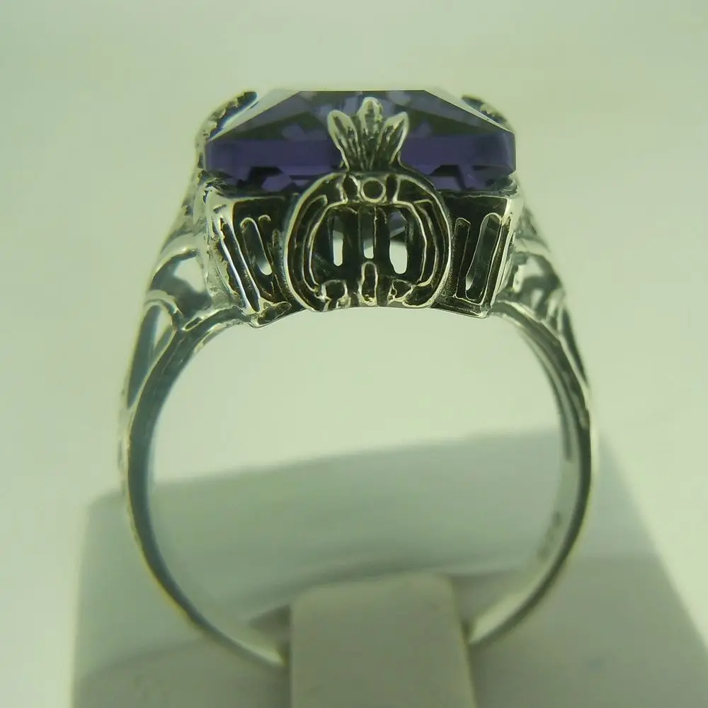 

Free shipping processing custom wholesale sales purple gem ring high temperament style restoring ancient ways