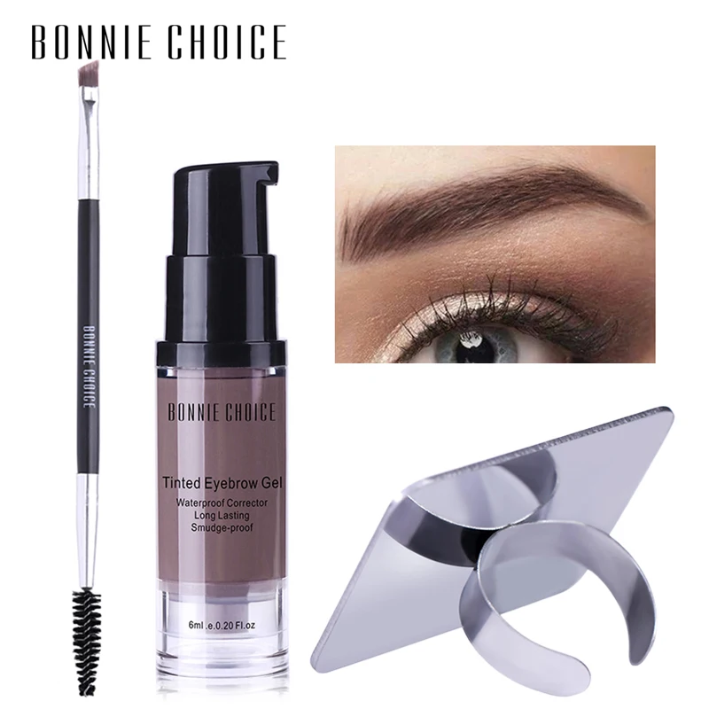 

BONNIE CHOICE Eyebrow Tattoo Gel Henna Makeup Enhancer Tint Brush Kit Eye Brow Cream Make Up Set Paint Tool Cosmetic Waterproof