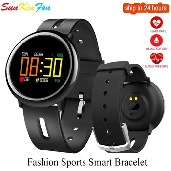 

For Samsung Galaxy S9 Plus S8 Plus Smart Bracelet Band Heart Rate Blood Pressure Oxygen Monitor Fitness Tracker Smart Wristband