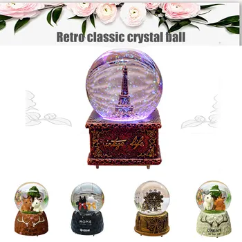 

Glass Ball Music Box Gift Decoration Ornaments for Home Office Coffee Shop Children J2Y