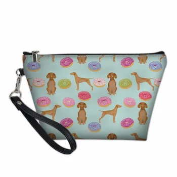 

NOISYDESIGNS Women Fashion Travel Cosmetic Bag Vizsla Animals 3D Printing Handbags Pet Dog Travel Pouch Neceser De Maquillaje