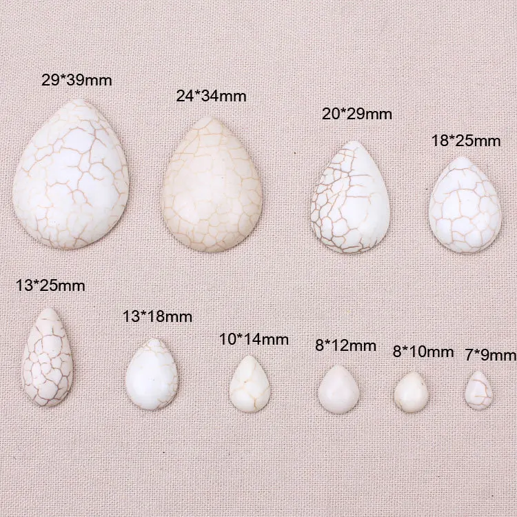 

10pcs/lot White Water Drop Half Flat Back Cabochons Beads DIY Fittings stone beads jewelry findings