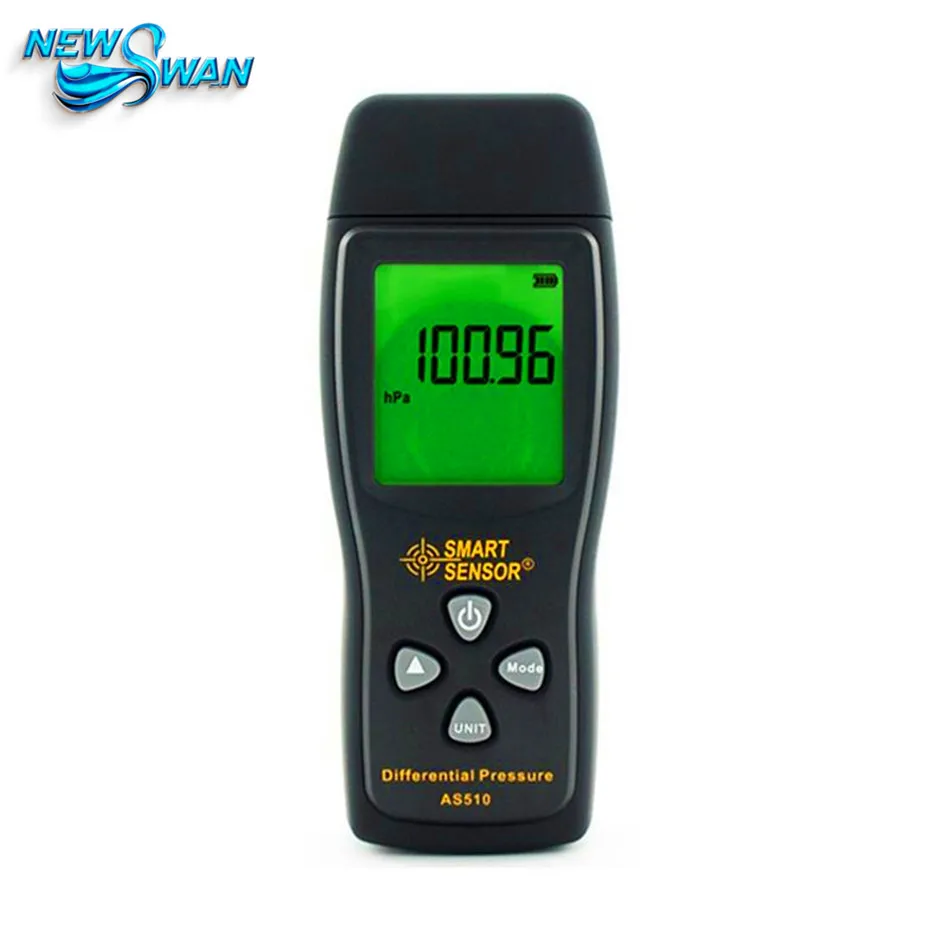 

Smart Sensor AS510 Differential Pressure Meter Manometer 0~100hPa Negative Vacuum Pressure Meter