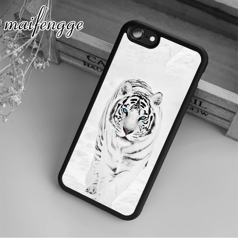maifengge White Tiger Face Case For iPhone 5 6 6s 7 8 plus X XR XS max 11 12 Pro Samsung Galaxy S7edge S8 S9 S10 | Мобильные