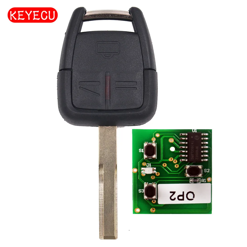

Keyecu Remote Car Key Fob 3 Button 433.92MHz ID40 for Opel Vauxhall ,GM# 24424728,HU43 Blade