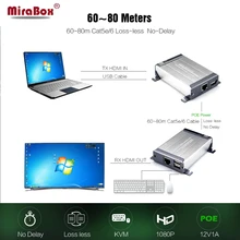 MiraBox 80M USB HDMI KVM Extender With Lossless Non Delay Over Cat5 Cat5e Cat6 Cat6e LAN