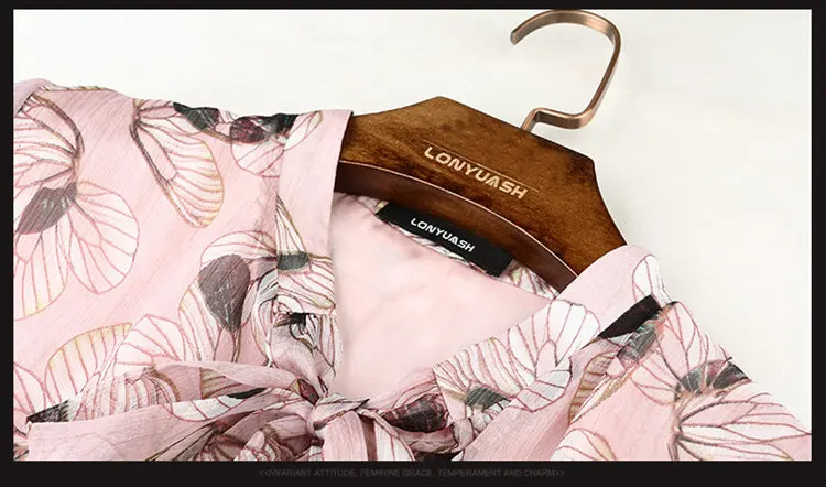 New Autumn Dress Women Butterfly Print Dress Robe Femme Casual Long Sleeve Women Dresses Bow Chiffon Vestidos Mujer 2019 (9)