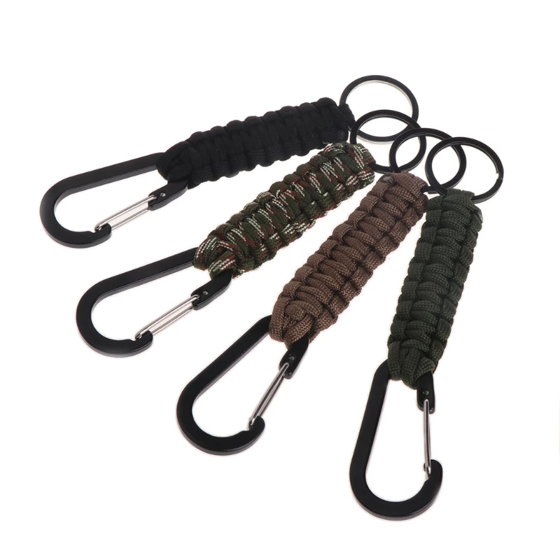 

1pc EDC Climb Keychain Tactical Outdoor Survival Tool Carabiner Hook Parachute Cord