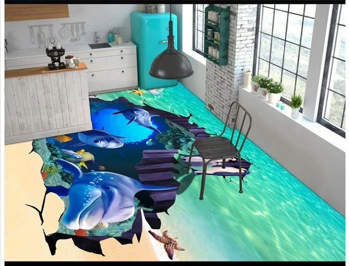3D обои на заказ 3d напольное покрытие с живописью обои морское дно для ванной плитка 3 d стены искусства 3d гостиная украшения